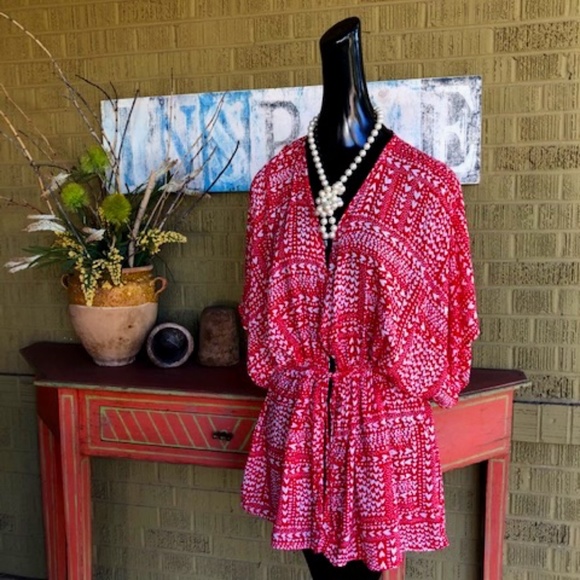 Victoria's Secret “Hearts for My Sweet Heart” Red & White Short Kimono Robe O/S - Picture 3 of 16